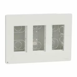 Schneider Electric Boîte De Concentration Encastrée Complète Unica NU173420 Blanc Antibactérien 3 Colonnes De 4 Modules