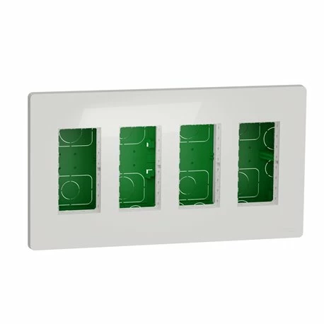 Schneider Electric Boîte De Concentration Encastrée Complète Unica NU174418 Blanc 4 Colonnes De 4 Modules 3 Schneider Electric Boîte De Concentration Encastrée Complète Unica NU174418 Blanc 4 Colonnes De 4 Modules