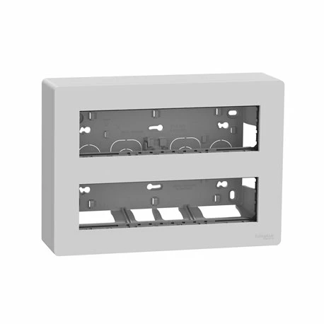 Schneider Electric Boîte De Concentration Saillie Complète Unica NU121830 Aluminium 2 Rangs De 8 Modules 3 Schneider Electric Boîte De Concentration Saillie Complète Unica NU121830 Aluminium 2 Rangs De 8 Modules