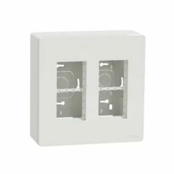 Schneider Electric Boîte De Concentration Saillie Complète Unica NU122418 Blanc 2 Colonnes De 4 Modules