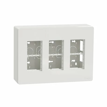 Schneider Electric Boîte De Concentration Saillie Complète Unica NU123418 Blanc 3 Colonnes De 4 Modules 3 Schneider Electric Boîte De Concentration Saillie Complète Unica NU123418 Blanc 3 Colonnes De 4 Modules