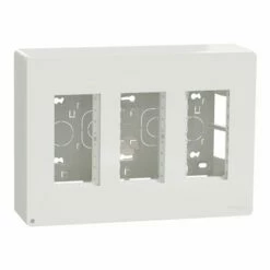 Schneider Electric Boîte De Concentration Saillie Complète Unica NU123420 Blanc Antibactérien 3 Colonnes De 4 Modules