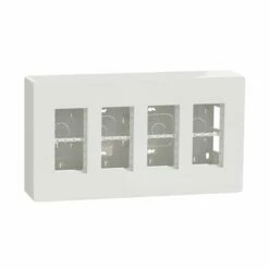 Schneider Electric Boîte De Concentration Saillie Complète Unica NU124418 Blanc 4 Colonnes De 4 Modules
