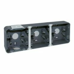 Boîtier à Entrée Directe 3 Postes Horizontal Gris