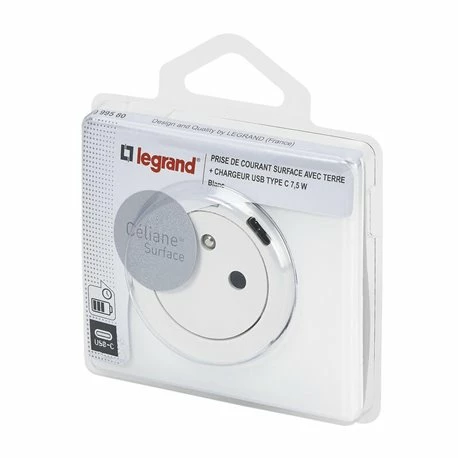 Prise De Courant 2P+T Avec Chargeur USB-C Céliane Complet 099580 Blanc 5 Prise De Courant 2P+T Avec Chargeur USB-C Céliane Complet 099580 Blanc – Image 3