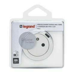 Prise De Courant 2P+T Avec Chargeur USB-C Céliane Complet 099580 Blanc