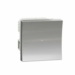 Schneider Electric Bouton Poussoir Wiser Unica NU353730W 10 A Zigbee Alu Mécanisme Seul