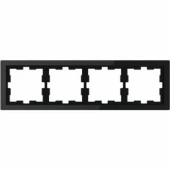 Schneider Electric Cadre De Finition Verre D-Life MTN4040-6503 Noir 4 Postes