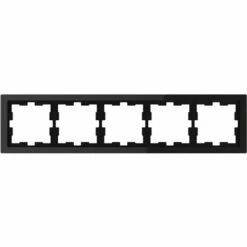 Schneider Electric Cadre De Finition Verre D-Life MTN4050-6503 Noir 5 Postes