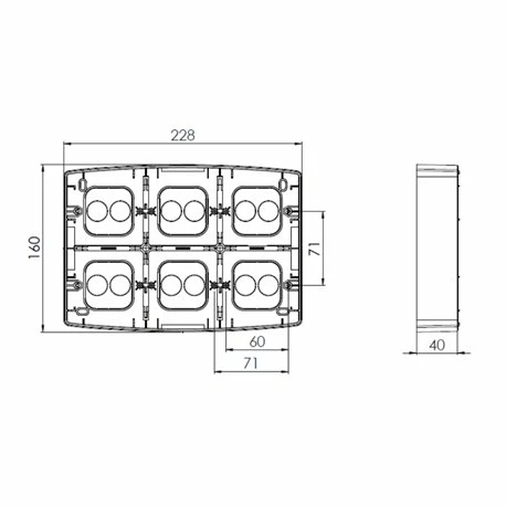 Cadre Saillie 2x3 Postes Pour Modèle Esprit Blanc 4 Cadre Saillie 2x3 Postes Pour Modèle Esprit Blanc – Image 2