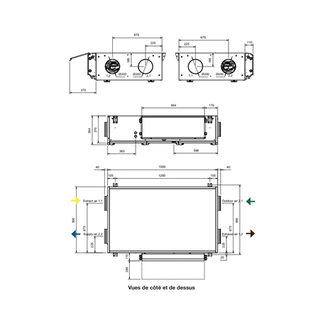 Centrale De Traitement D'air Plafonnier CX3040 Gauche Avec échangeur à Contre-courant 6 Centrale De Traitement D'air Plafonnier CX3040 Gauche Avec échangeur à Contre-courant – Image 4