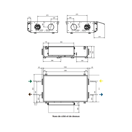 Centrale De Traitement D'air Plafonnier CX3050 Droit Avec échangeur à Contre-courant 6 Centrale De Traitement D'air Plafonnier CX3050 Droit Avec échangeur à Contre-courant – Image 4