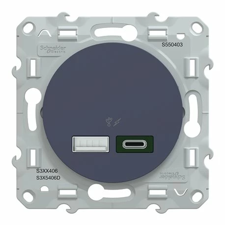 Chargeur USB Type A 7,5W + Type C 45W Forte Puissance Type C Odace S550403 Bleu Cobalt 6 Chargeur USB Type A 7,5W + Type C 45W Forte Puissance Type C Odace S550403 Bleu Cobalt – Image 4