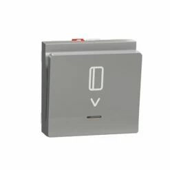 Commande à Carte NO/NF 10A Unica NU328330 Aluminium 2 Modules Mécanisme Seul