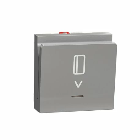 Commande à Carte NO/NF 10A Unica NU328330 Aluminium 2 Modules Mécanisme Seul 3 Commande à Carte NO/NF 10A Unica NU328330 Aluminium 2 Modules Mécanisme Seul