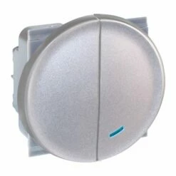 Commande Combiné Poussoir + Va Et Vient Avec Et Sans Voyant Silver