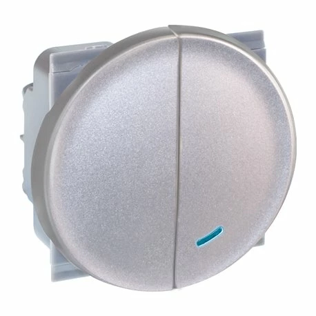 Commande Combiné Poussoir + Va Et Vient Avec Et Sans Voyant Silver 3 Commande Combiné Poussoir + Va Et Vient Avec Et Sans Voyant Silver