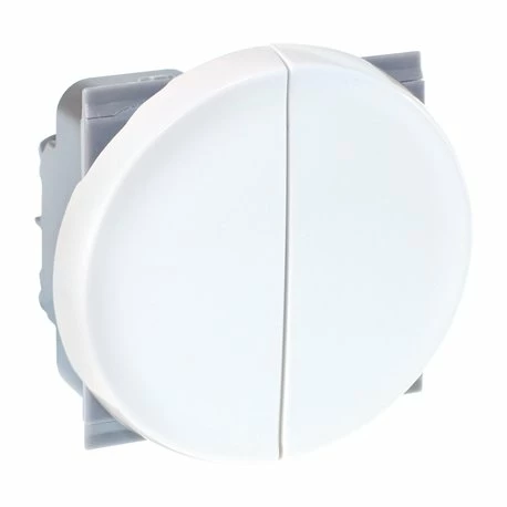 Commande Double Poussoir à Fermeture Sans Voyant Blanc 3 Commande Double Poussoir à Fermeture Sans Voyant Blanc
