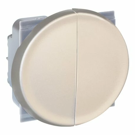 Commande Double Poussoir à Fermeture Sans Voyant Titane 3 Commande Double Poussoir à Fermeture Sans Voyant Titane