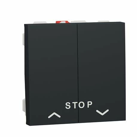 Commande Volet-roulant Double Poussoir + STOP Unica NU323754 Anthracite 2 Modules Mécanisme Seul 3 Commande Volet-roulant Double Poussoir + STOP Unica NU323754 Anthracite 2 Modules Mécanisme Seul