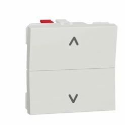 Commande Volet-roulant Double Poussoir Unica NU320718 Blanc 2 Modules Mécanisme Seul