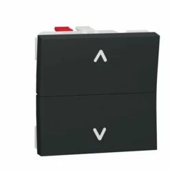 Commande Volet-roulant Double Poussoir Unica NU320754 Anthracite 2 Modules Mécanisme Seul