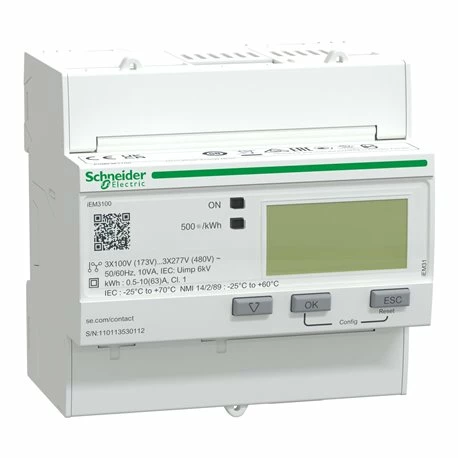 Schneider Electric Compteur D'énergie 63 A Acti9 A9MEM3100 Triphasé 3 Schneider Electric Compteur D'énergie 63 A Acti9 A9MEM3100 Triphasé