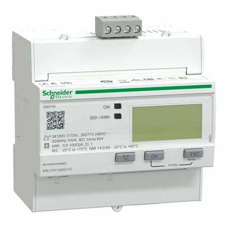 Schneider Electric Compteur D'énergie 63 A Acti9 A9MEM3150 Triphasé Modbus 3 Schneider Electric Compteur D'énergie 63 A Acti9 A9MEM3150 Triphasé Modbus