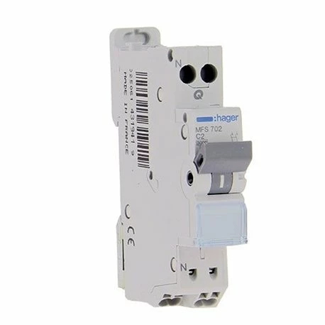 Disjoncteur 1P+N 3kA C-2A Connexion SanVis 1 Module MFS702 3 Disjoncteur 1P+N 3kA C-2A Connexion SanVis 1 Module MFS702