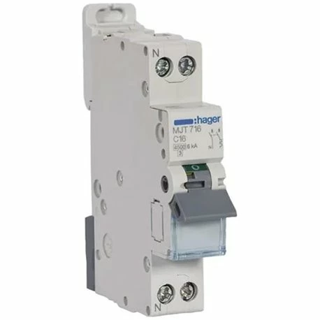 Disjoncteur 1P+N 4.5-6kA Courbe C - 10A 1 Module MJT710 3 Disjoncteur 1P+N 4.5-6kA Courbe C - 10A 1 Module MJT710