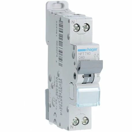 Disjoncteur 1P+N 6-10kA Courbe C - 40A 1 Module NFT740 3 Disjoncteur 1P+N 6-10kA Courbe C - 40A 1 Module NFT740