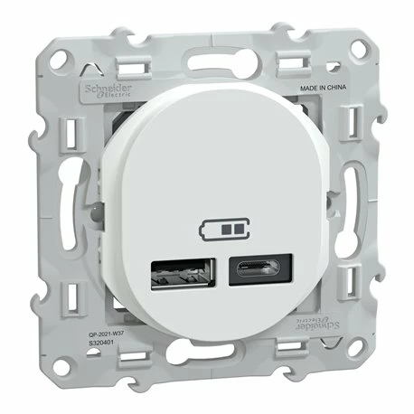 Double Chargeur USB A+C 12W Ovalis S320401 Blanc 3 Double Chargeur USB A+C 12W Ovalis S320401 Blanc