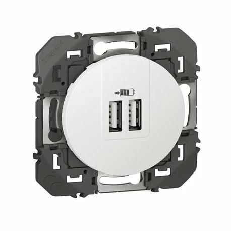 Double Chargeur USB Type-A Dooxie 3A 15W Finition Blanc 600343 3 Double Chargeur USB Type-A Dooxie 3A 15W Finition Blanc 600343