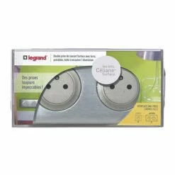 Legrand Double Prise De Courant 2P+T Céliane Complet 200136 Aluminium