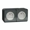 Double Prises 2P+T Précâblée Horiz. Saillie Mureva Styl MUR36028 Gris 1 Double Prises 2P+T Précâblée Horiz. Saillie Mureva Styl MUR36028 Gris -Schneider Electric Soldes double prises 2pt precablee horiz saillie mureva styl mur36028 gris