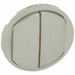 Enjoliveur Large Celiane Double Inter Va-et-vient Ou Poussoir A Voyant Titane 068304