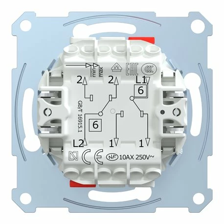 Interrupteur Double Va-et-vient D-Life MTN3126-0000 10 A Mécanisme Seul 4 Interrupteur Double Va-et-vient D-Life MTN3126-0000 10 A Mécanisme Seul – Image 2