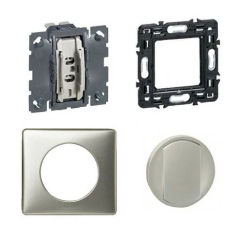 Interrupteur Ou Va Et Vient Complet Avec Plaque Céliane Soft Titane 099975 4 Interrupteur Ou Va Et Vient Complet Avec Plaque Céliane Soft Titane 099975 – Image 2
