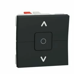 Interrupteur Volet-roulant 3 Touches 6A Unica NU320854 Anthracite 2 Modules Mécanisme Seul