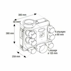 VMC Hygroréglable Ozeo ST 2 18 W-Th-C Moteur+bouches 9 VMC Hygroréglable Ozeo ST 2 18 W-Th-C Moteur+bouches -Schneider Electric Soldes kit ozeo st 2 604711 18 135 m3 h 3