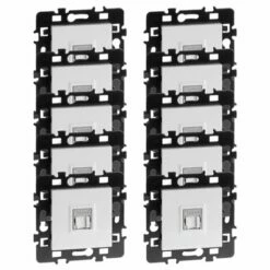 Lot De 10 Cadres Supports Pour Noyaux RJ45 Blanc