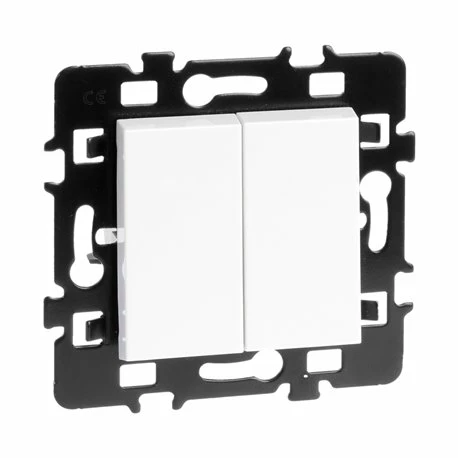 Lot De 10 Commandes Double Poussoir à Fermeture Sans Voyant Blanc 4 Lot De 10 Commandes Double Poussoir à Fermeture Sans Voyant Blanc – Image 2