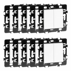 Lot De 10 Commandes Double Poussoir à Fermeture Sans Voyant Blanc