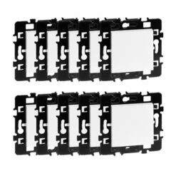 Lot De 10 Commandes Poussoir à Fermeture Sans Voyant Blanc