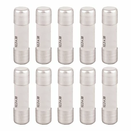 Lot De 10 Fusibles Industriels Type GG 10,3x38 Mm Sans Voyant 2A 3 Lot De 10 Fusibles Industriels Type GG 10,3x38 Mm Sans Voyant 2A