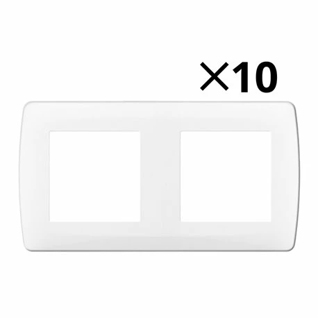 Lot De 10 Plaques De Finition Blanc 2 Postes 4 Lot De 10 Plaques De Finition Blanc 2 Postes – Image 2