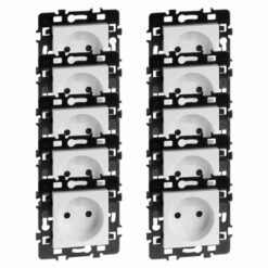Lot De 10 Prises 16A Courant Fort 2P + Griffes Blanc