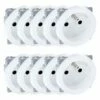 Lot De 10 Prises 16A Courant Fort 2P+T Blanc -Schneider Electric Soldes lot de 10 prises 16a courant fort 2pt blanc