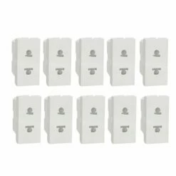 Lot De 10 Prises Euroamericaine 2P Unica NU302118 Blanc 1 Module Mécanisme Seul Avec Volet