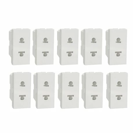 Lot De 10 Prises Euroamericaine 2P Unica NU302118 Blanc 1 Module Mécanisme Seul Avec Volet 3 Lot De 10 Prises Euroamericaine 2P Unica NU302118 Blanc 1 Module Mécanisme Seul Avec Volet